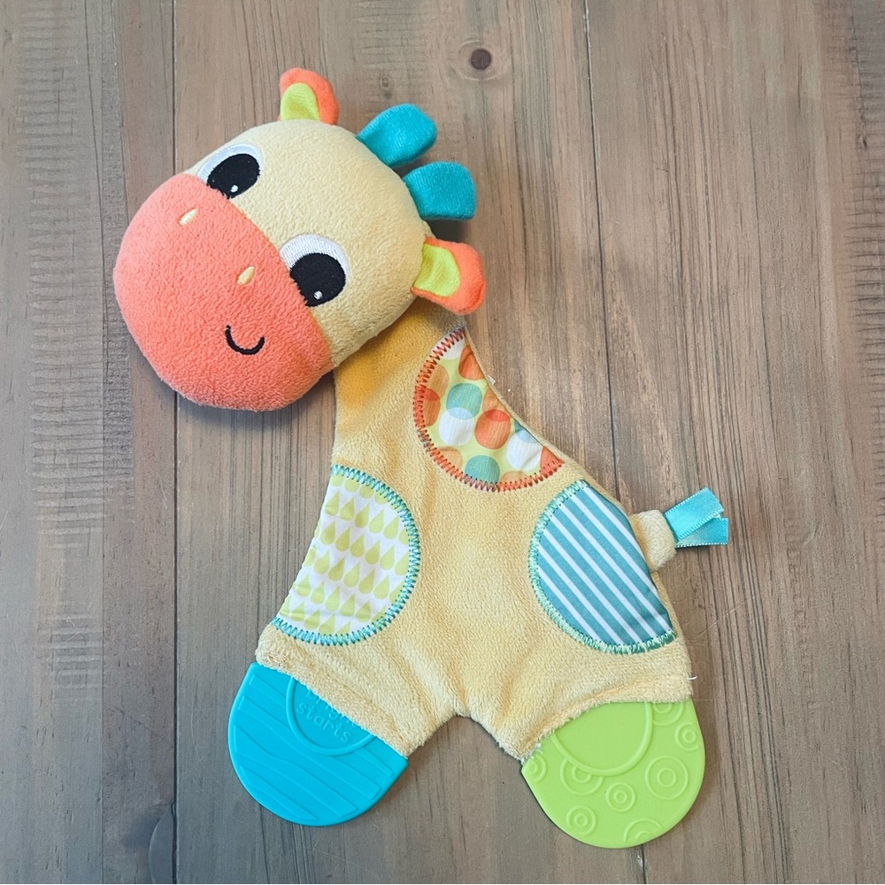 Bright Starts Teether Lovey Baby Giraffe Sensory Crinkle Toy Infant Safari